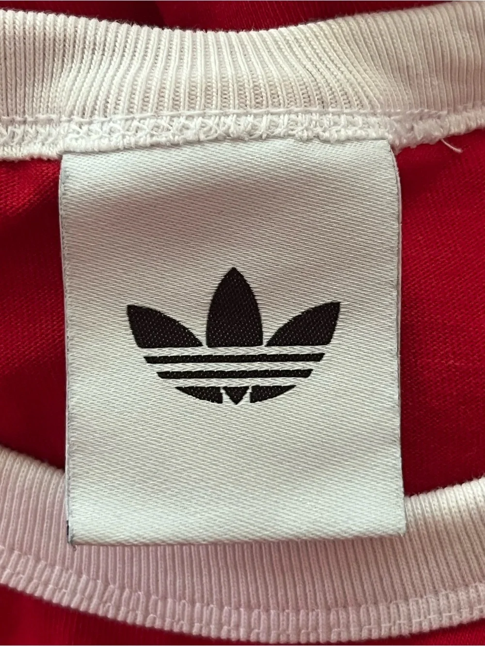 Adidas Men's Red & White Logo T-Shirt Cotton Size Large
